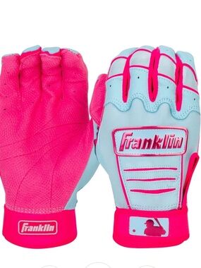 Franklin CFX Pro Batting Gloves Adult Med Pink Blue MLB Authentic Collection NEW